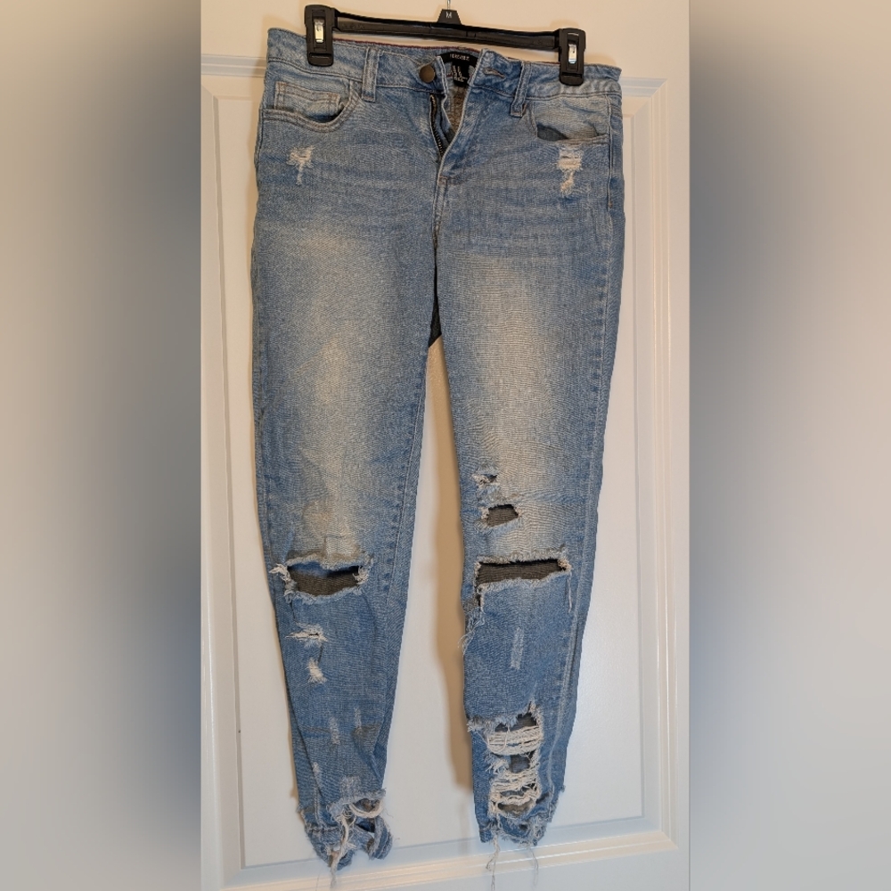 Distressed Blue Jeans
